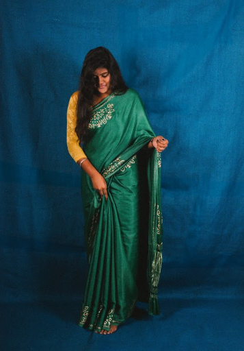 Basil Green Vegan Silk Sarees