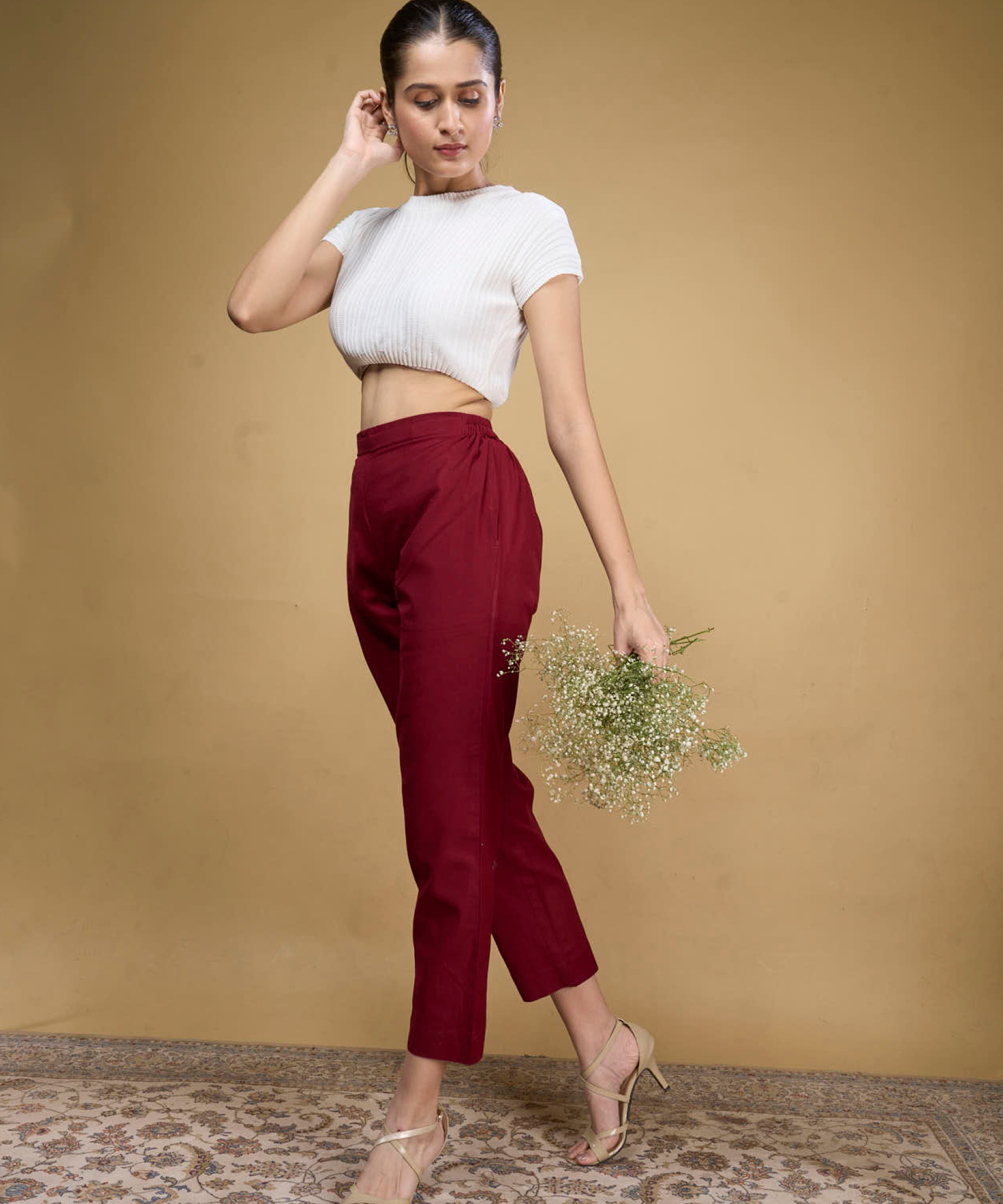 Maroon Cotton Pant