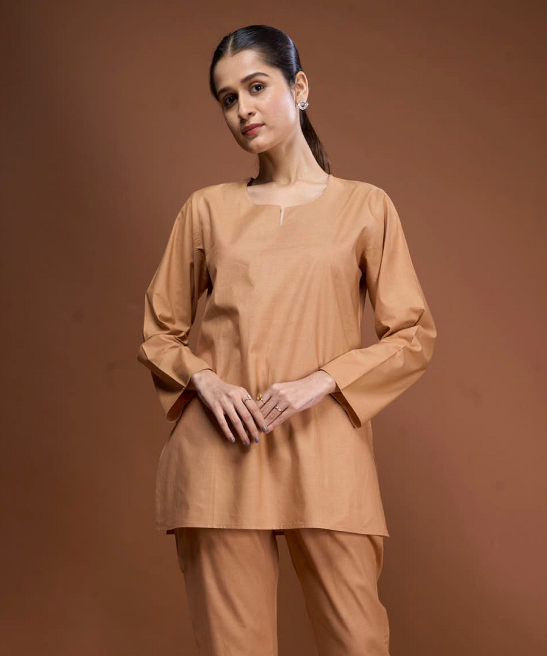 Vetiver-Infused Sleepwear Kurta-Pyjama Set (Khus)