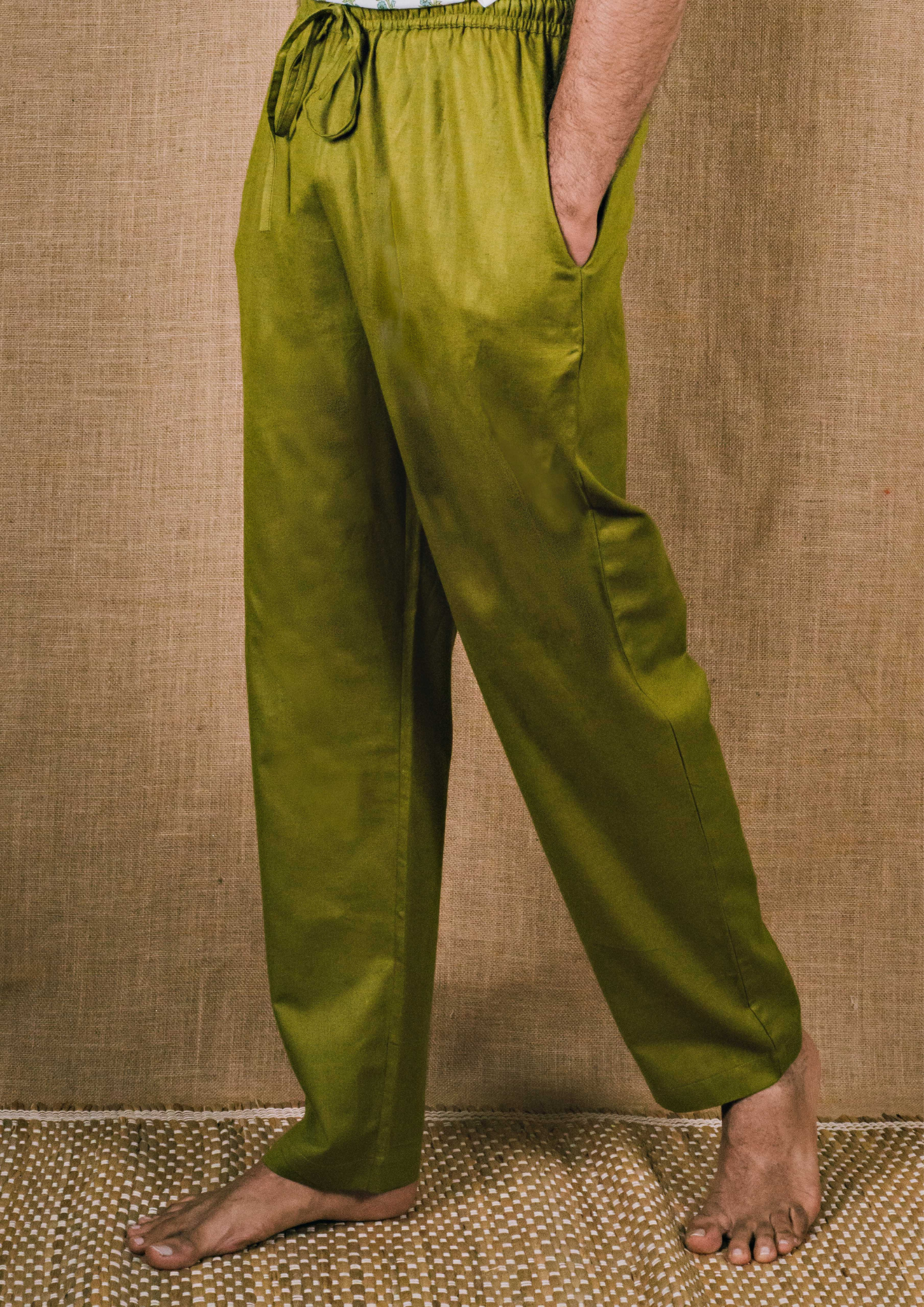 Mens Cotton Pants with Pockets - Main Image