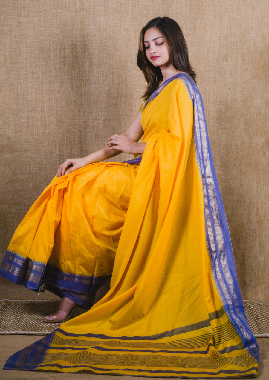 Yellow with Blue Border