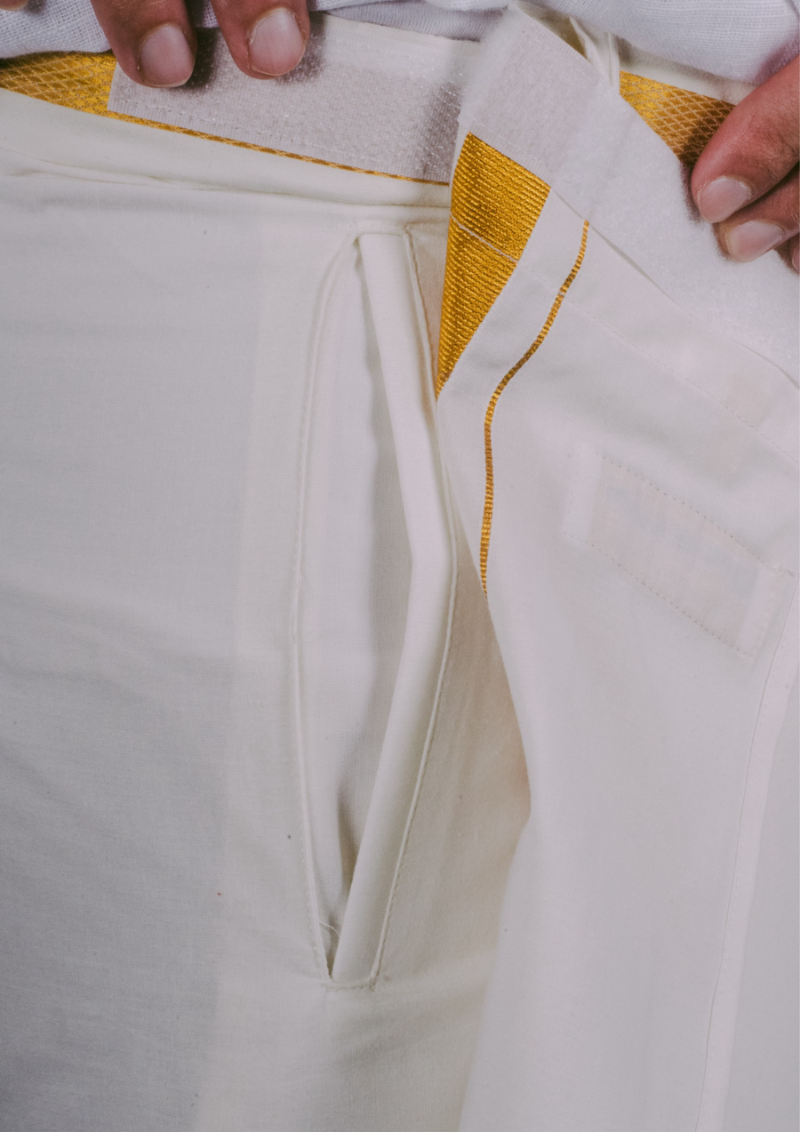 Navratri Special Ready-To-Wear Veshti - Angavastra Set