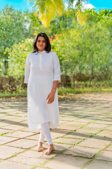 Pure Linen Hi-low Curved Hem Kurti