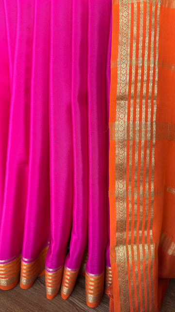 Mysore Silk Saree (C8T339ACPBWB) Pink Orange