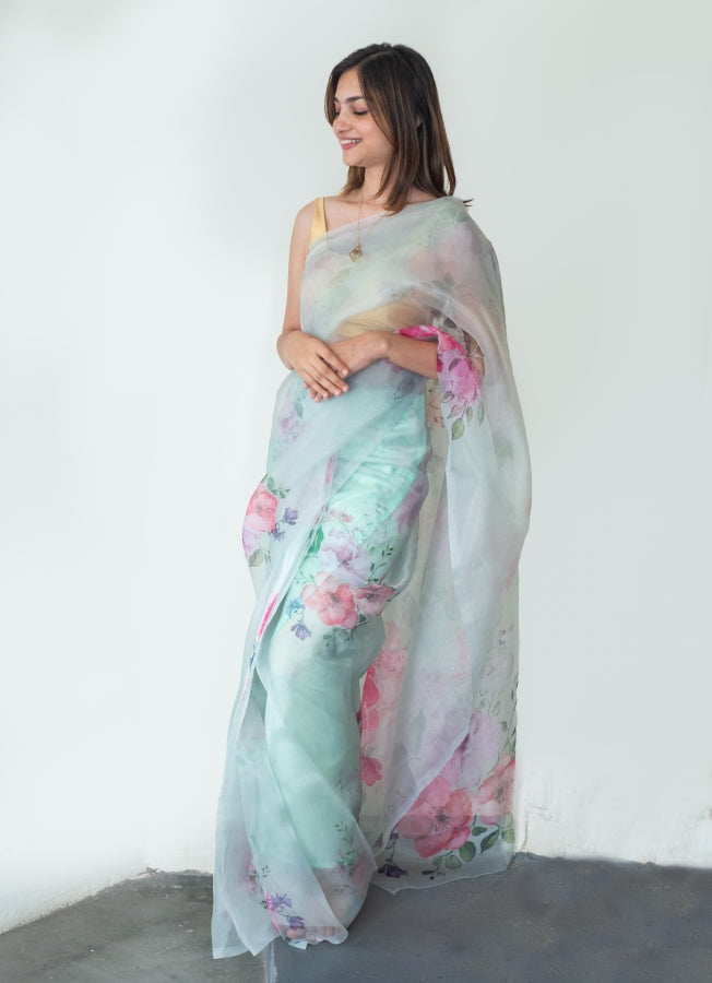 Springtime Blossom Organza Saree