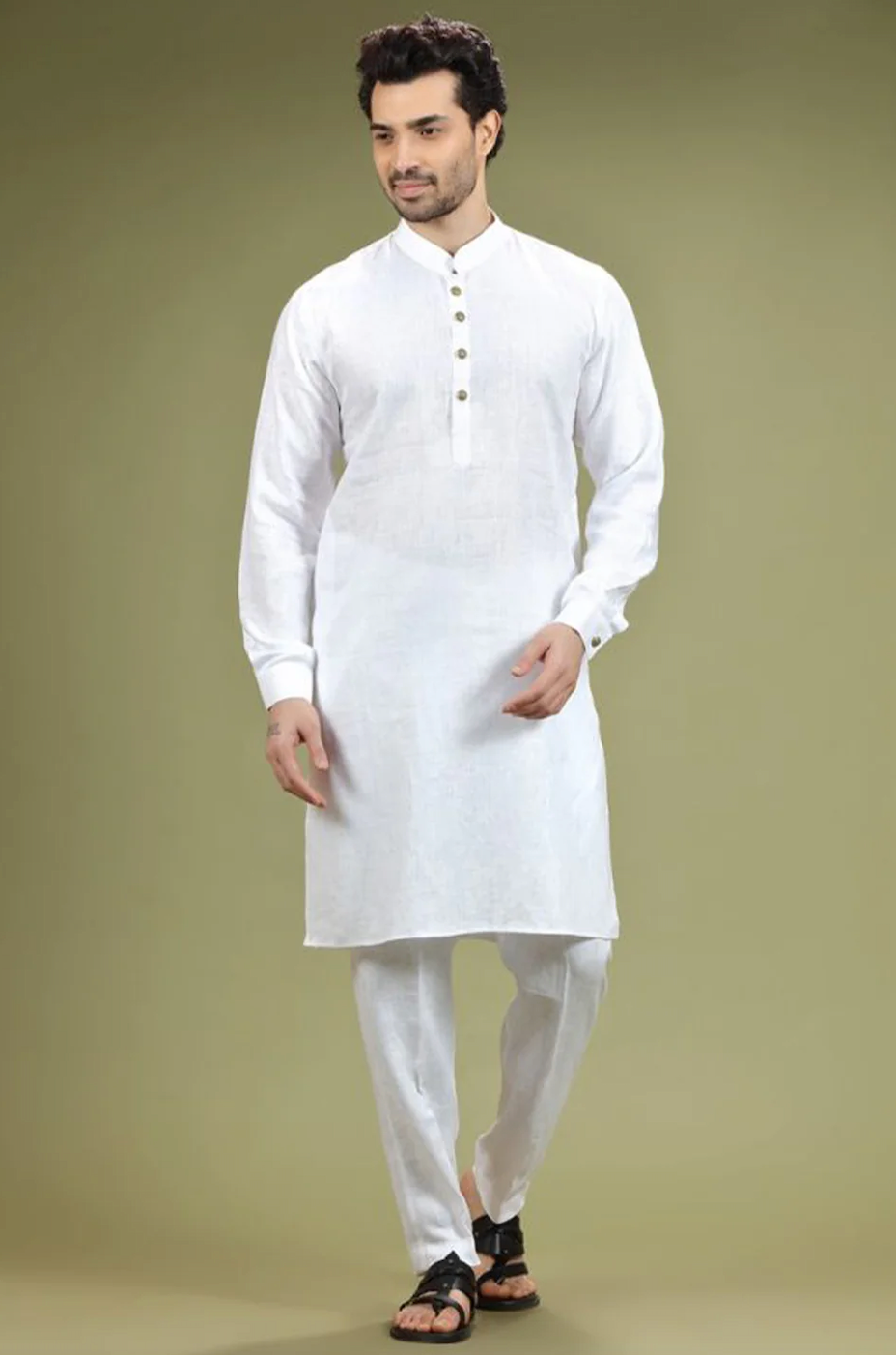 Men's Linen Kurta and Pajama Set