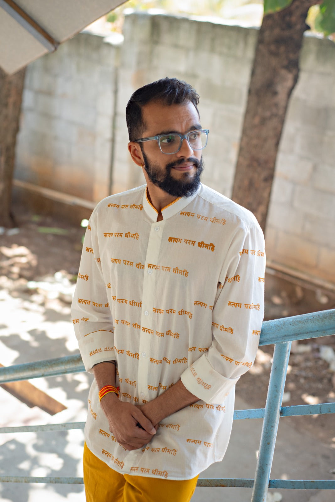 Satyam Param Dheemahi Mul Cotton Shirt