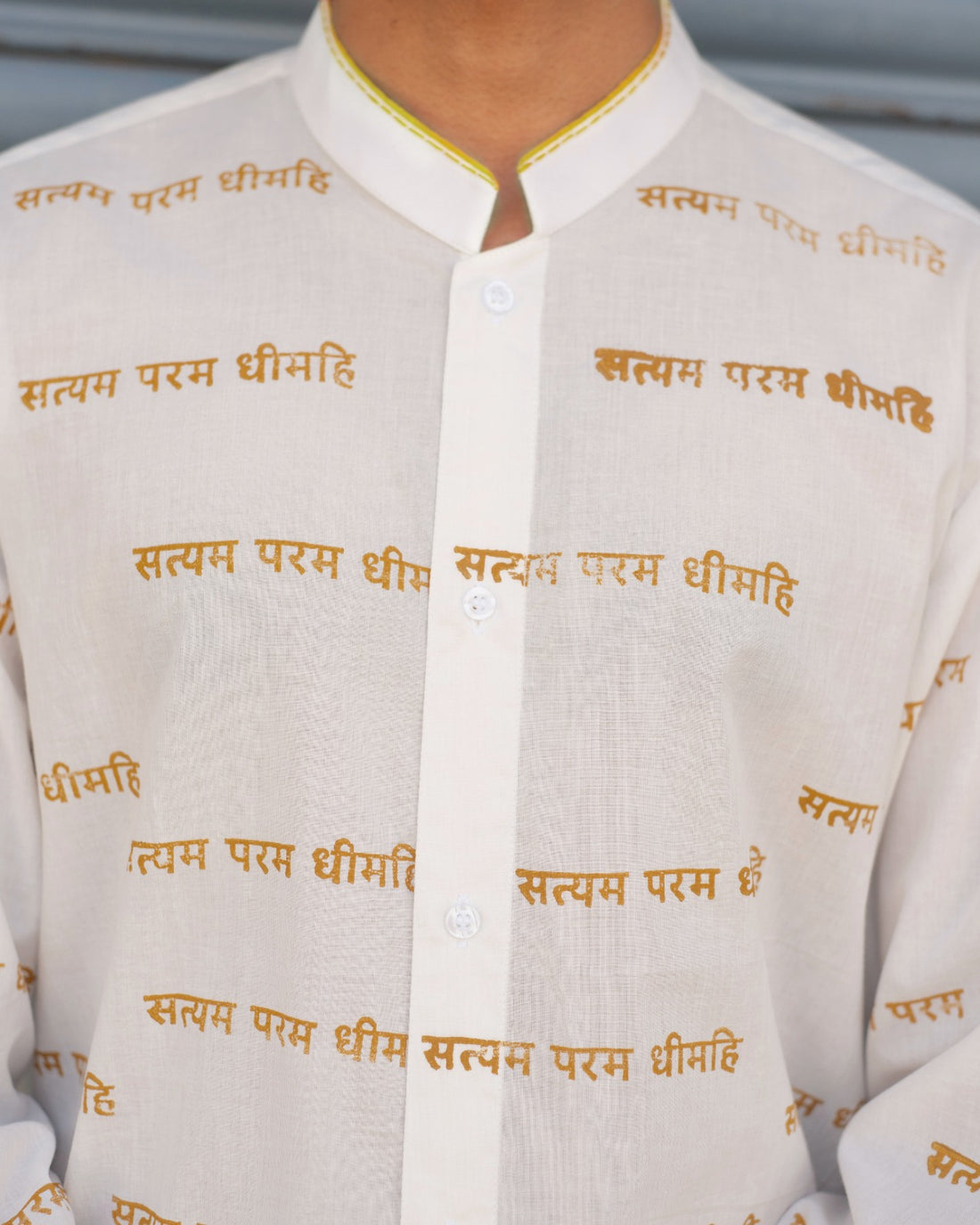 Satyam Param Dheemahi Mul Cotton Shirt