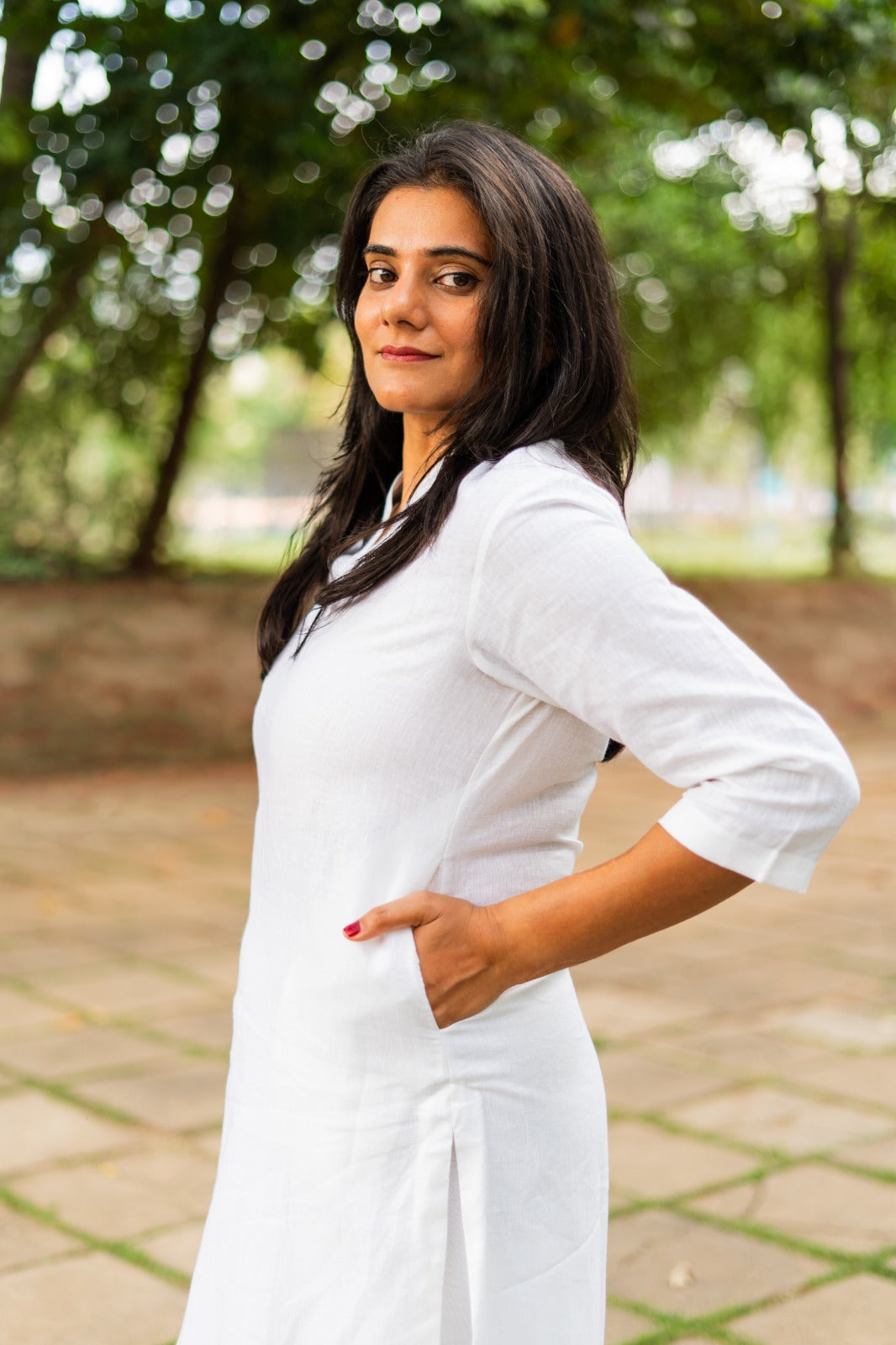 Pure Linen Paneled Long Kurti
