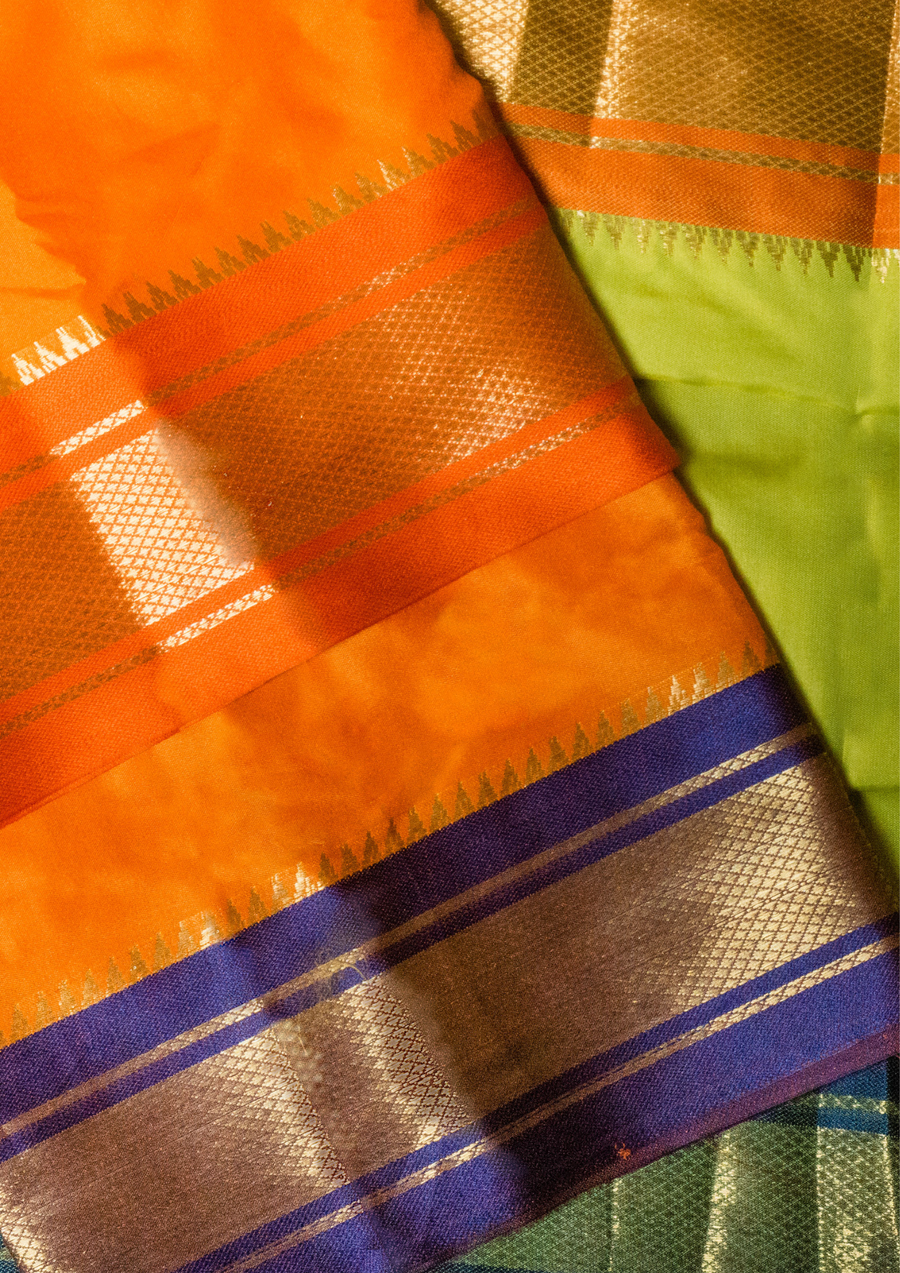 Green with Orange Border