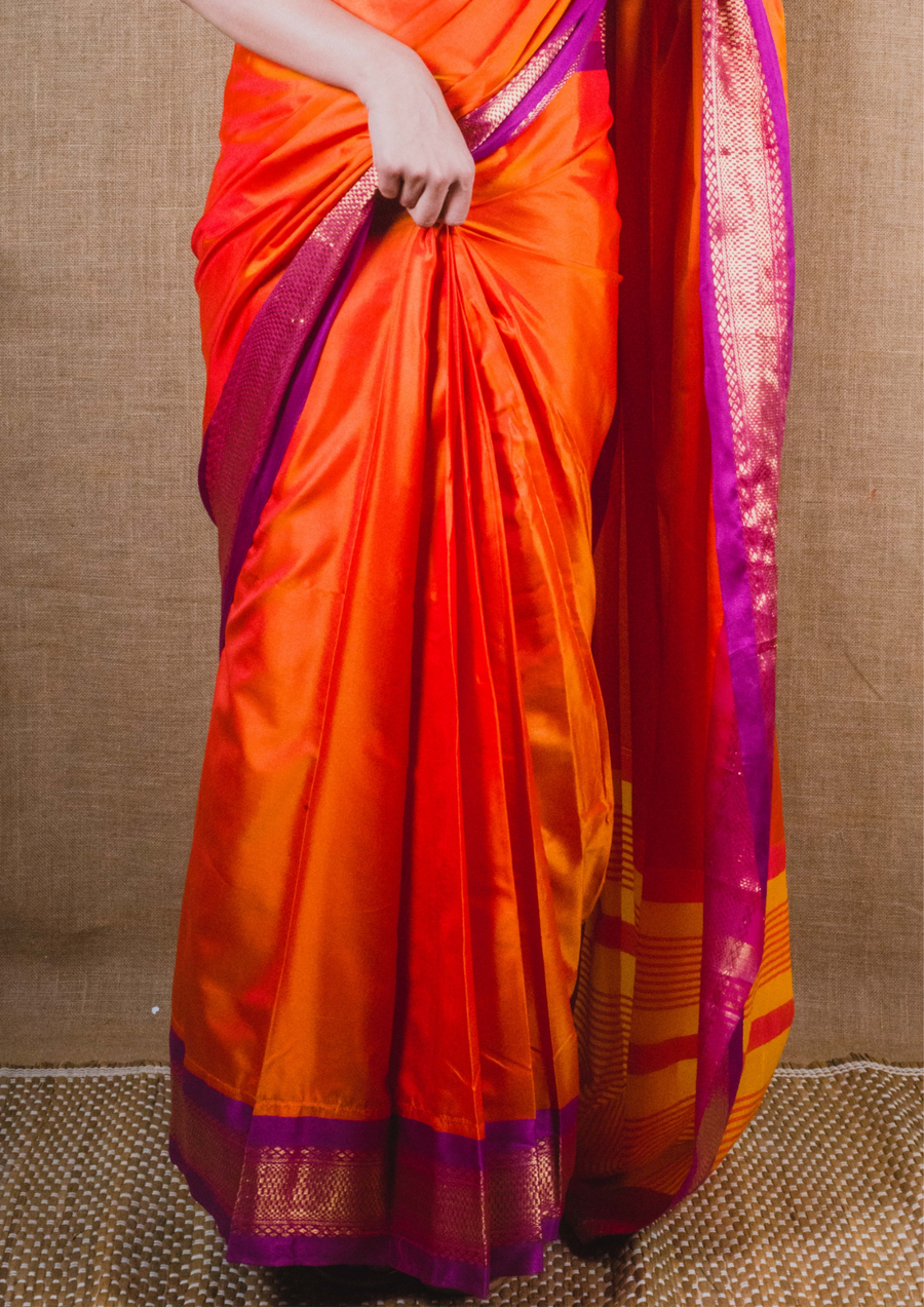 Orange with Purple Border