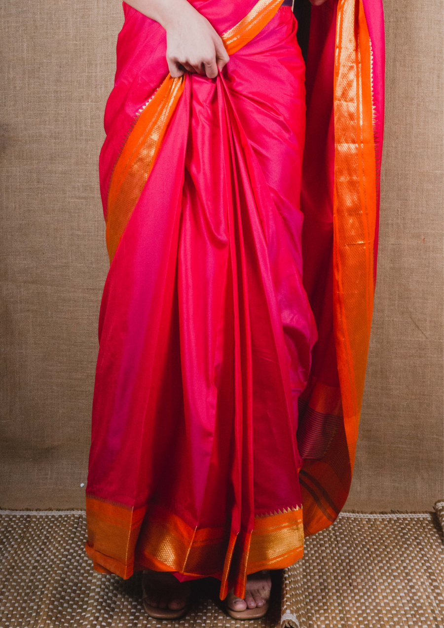 Pink with Orange and Blue Border