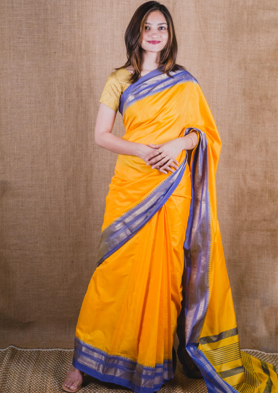 Yellow with Blue Border 