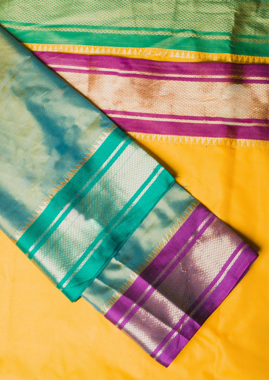 Yellow with Purple and Green Border