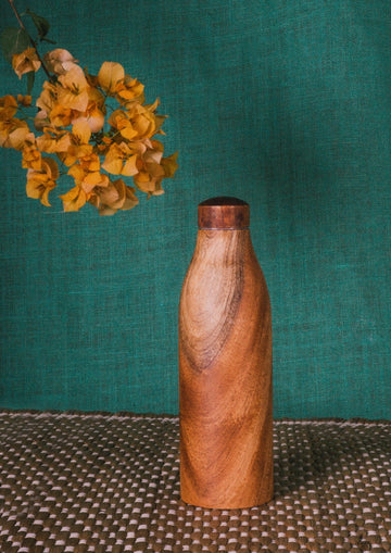 The Wooden Copper Bottle - Neem Wood